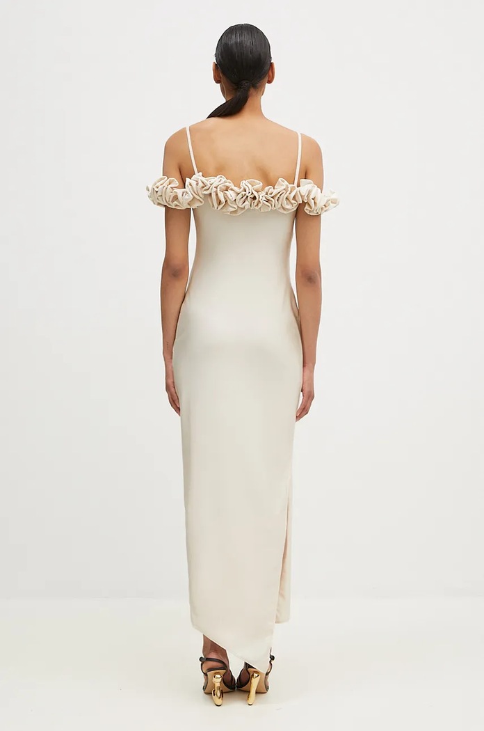 Ρούχα Φόρεμα Coperni Ruffle Dress COPR113545 μπεζ