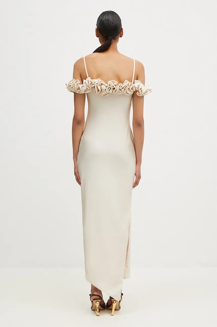 Ρούχα Φόρεμα Coperni Ruffle Dress COPR113545 μπεζ