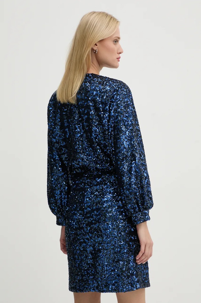 Haljina s dodatkom svile ZADIG&VOLTAIRE WWDR01365 plava AW24