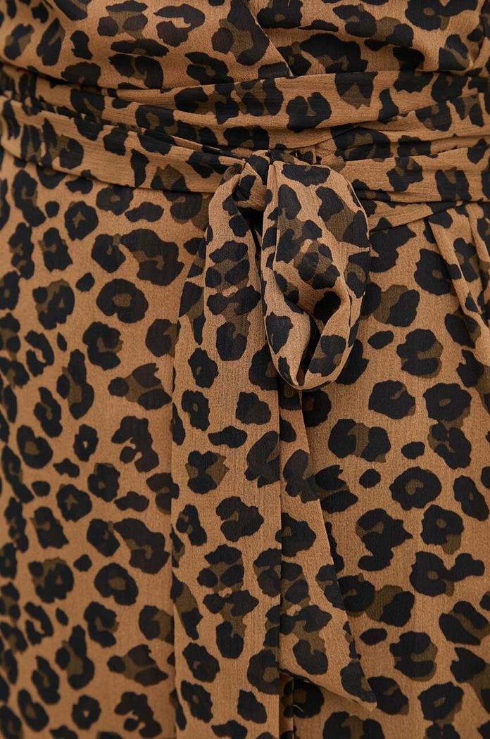 Never Fully Dressed sukienka Leopard Sheer Wrap Dress NL28459