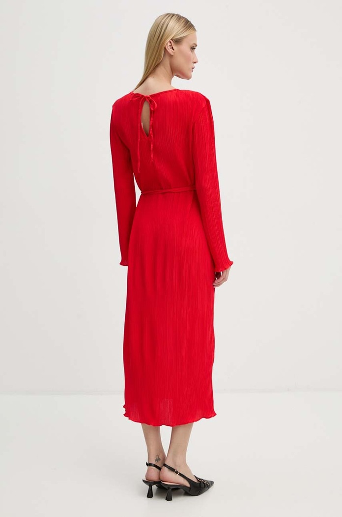 Дрехи Рокля Never Fully Dressed Red Gaia Plisse NFDDR1549 червен