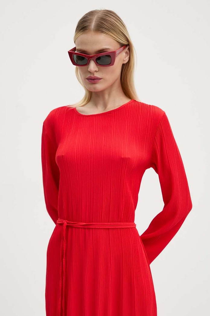 Рокля Never Fully Dressed Red Gaia Plisse червен NFDDR1549