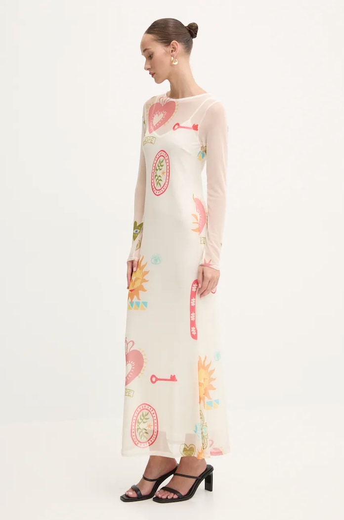 Never Fully Dressed Rochie Sundazed Summer Mesh Dress bej NFDDR1690