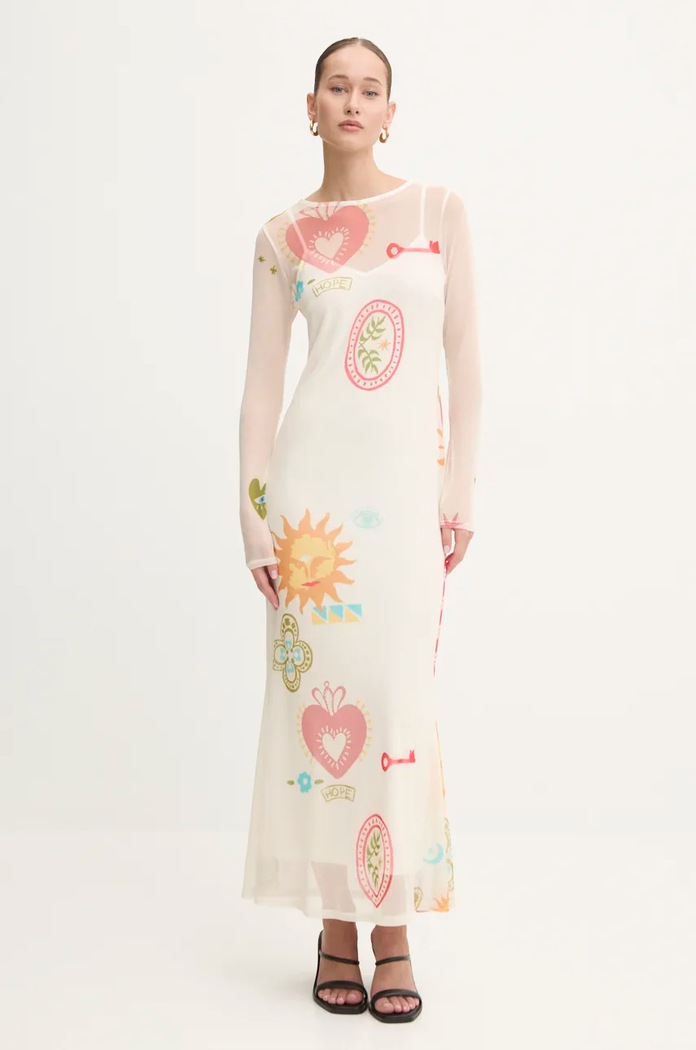Never Fully Dressed Rochie Sundazed Summer Mesh Dress NFDDR1690 bej AW24