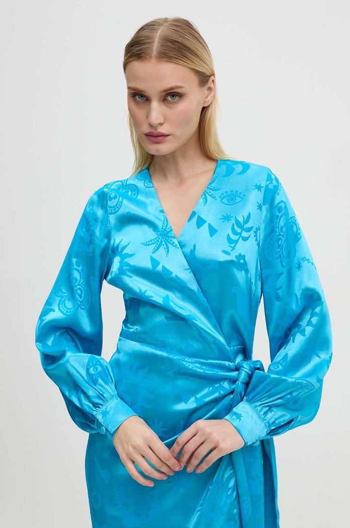 Haljina Never Fully Dressed Vienna Wrap Dress NFDDR1575 plava AW24