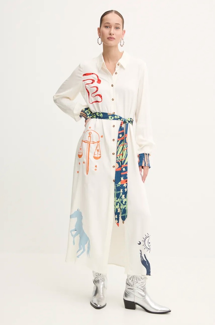 Šaty Never Fully Dressed Mystical Shirt Dress NFDDR1584 béžová AW24