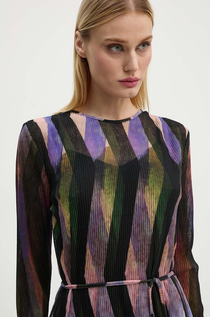 Šaty Never Fully Dressed Purple Zig Zag Gaia Plisse NFDDR1515 vícebarevná