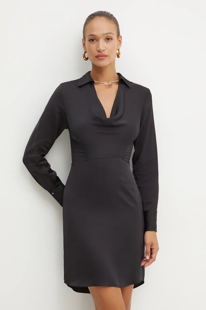 Рокля Karl Lagerfeld овално черен 246W1300