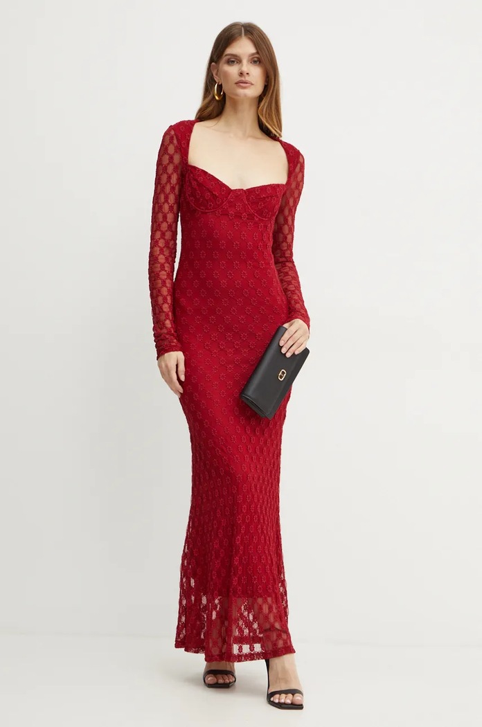 Šaty Bardot AVAH 59600DB burgundské AW24