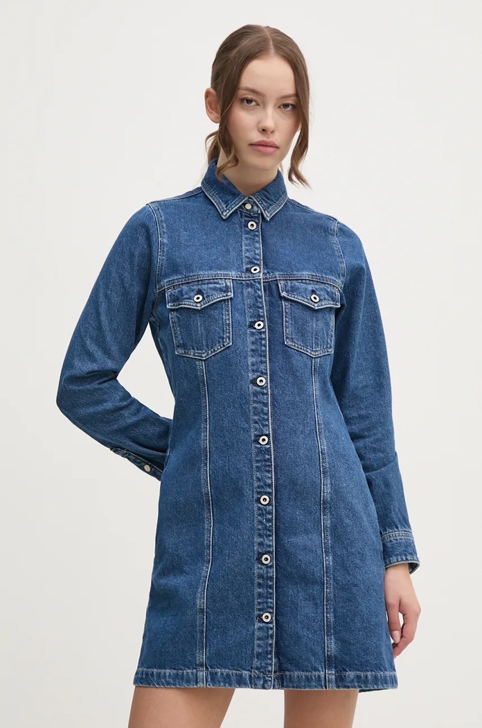 Džínové šaty Red Bull Racing x Pepe Jeans RL950001R13 modrá AW24
