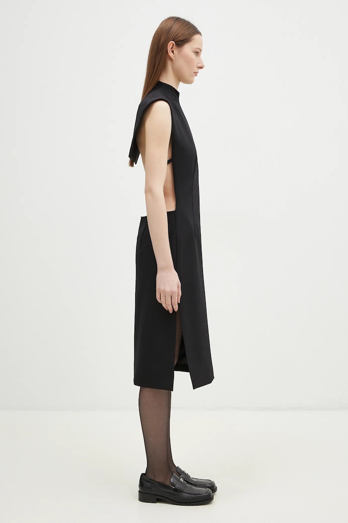Šaty s prímesou vlny Sportmax Alete1234 2422226113600 čierna AW24