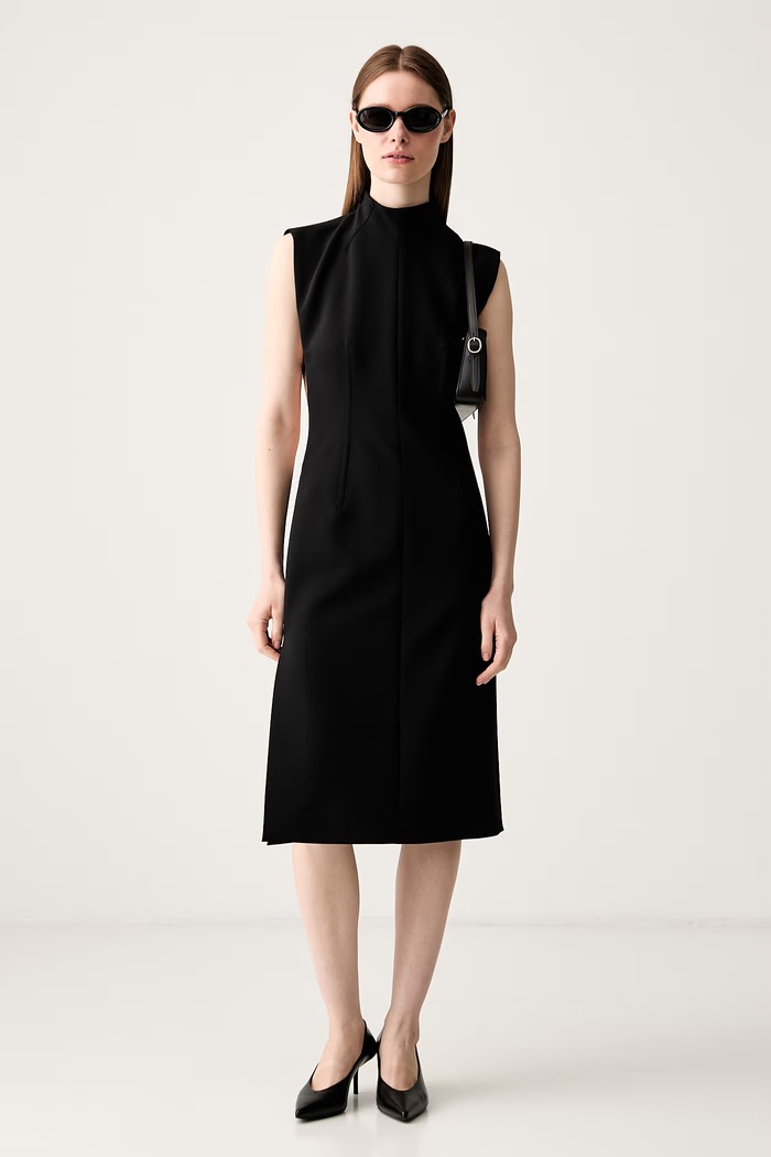 Sportmax Alete1234 sukienka gładka z dodatkiem wełny 2422226113600