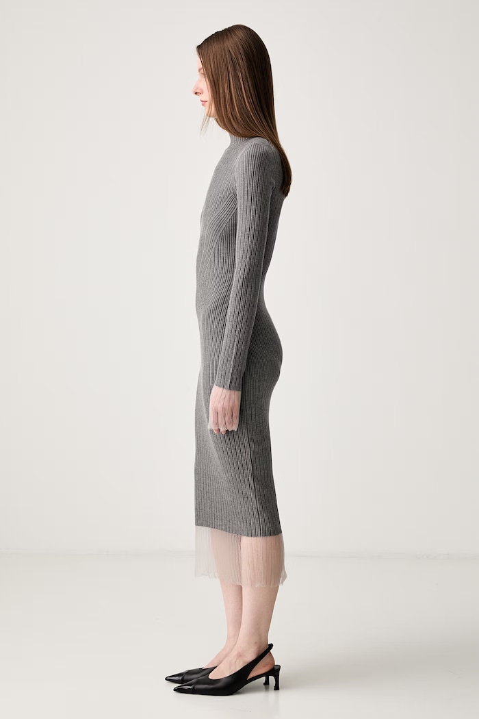 Sportmax Alibi vestito maglione liscio con lana 2422326022600 grigio AW24