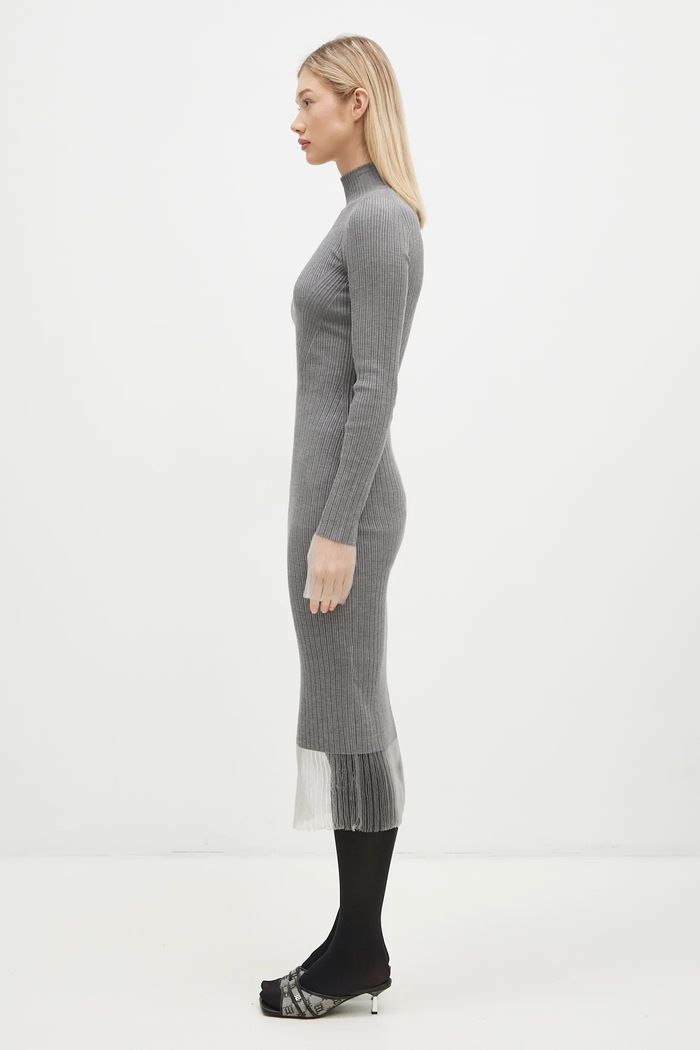 Вовняна сукня Sportmax Alibi 2422326022600 сірий AW24