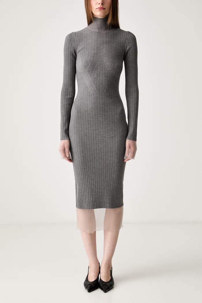 Sportmax Alibi πουλόβερ απλό με μαλλί γκρί 2422326022600