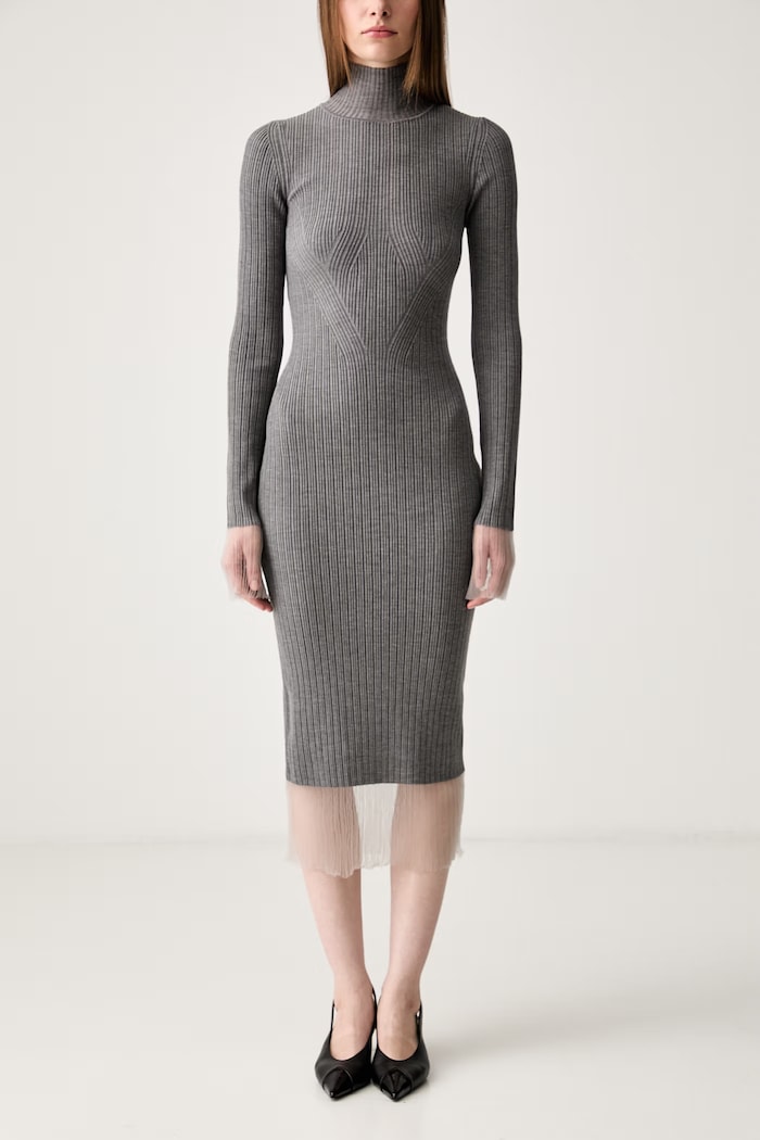 Sportmax Alibi πουλόβερ απλό με μαλλί γκρί 2422326022600