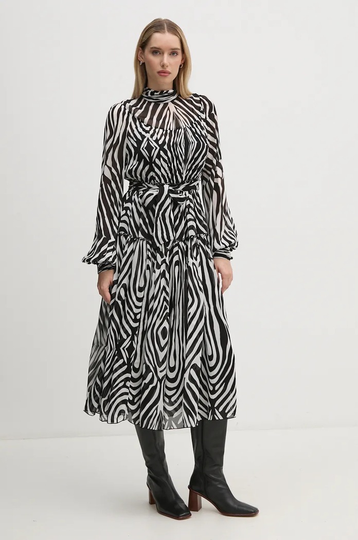 Šaty DIANE VON FURSTENBERG zvieracia potlač čierna DVFDL3S002