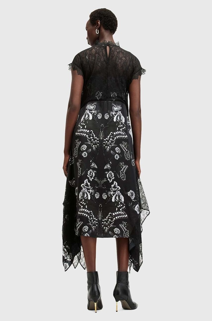 AllSaints rochie din amestec de matase GIAN DRESS negru W026DB