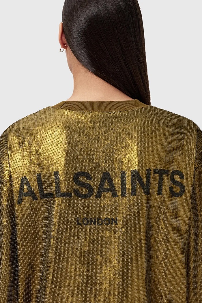 Рокля AllSaints OPAL LOGO DRESS жълт W185DB