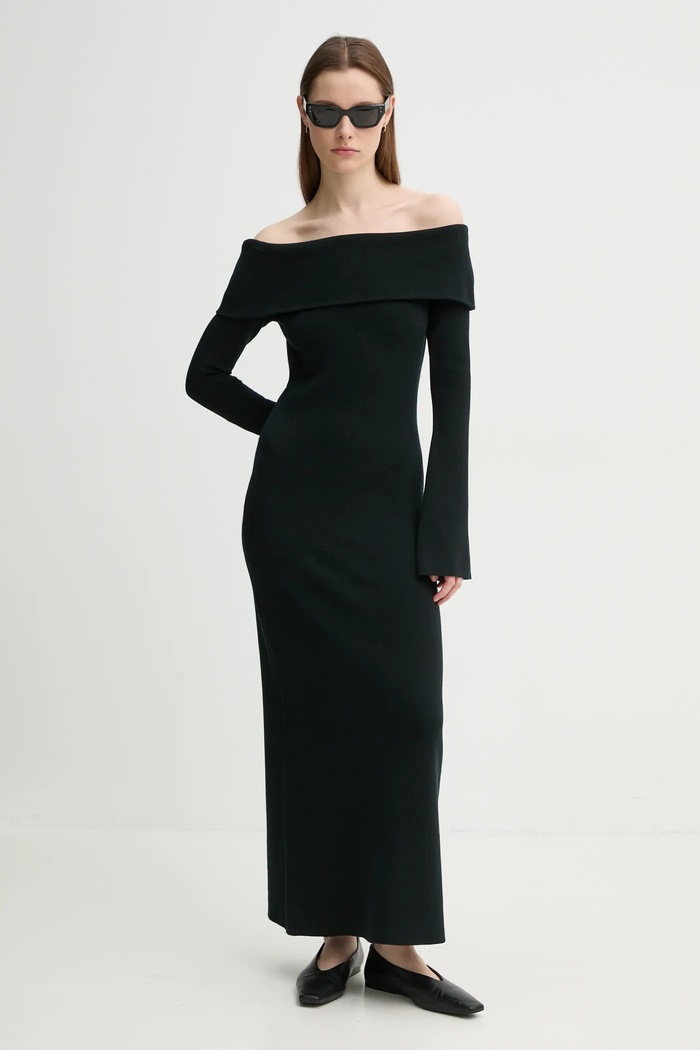 Šaty By Malene Birger BENNIE s elastanom čierna 103115