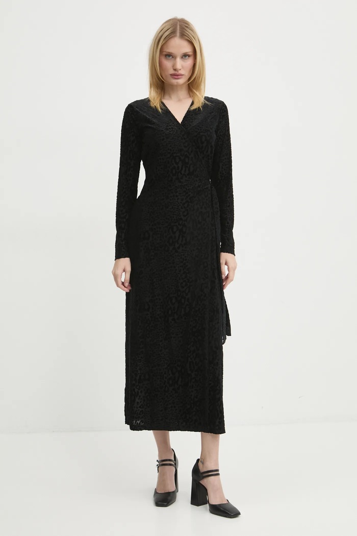Šaty Never Fully Dressed Willow Wrap Dress NFDDR1685 čierna AW24