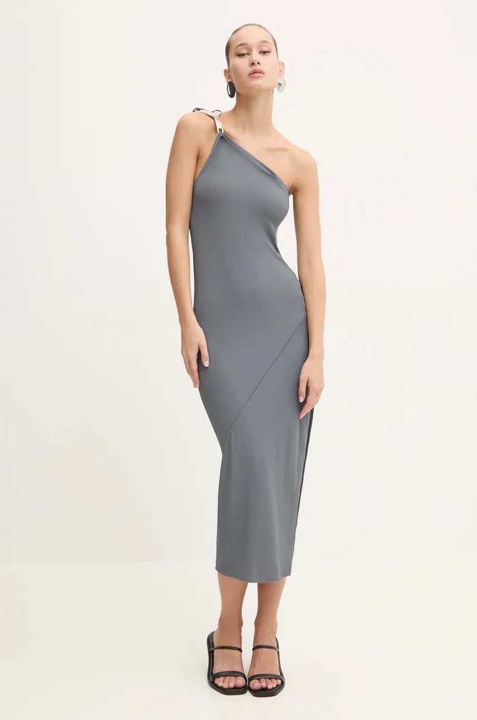 Šaty Rick Owens Lilies LI02D5534CVI sivá AW24
