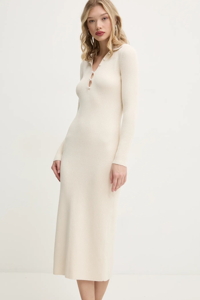 Obleka Abercrombie & Fitch KI159.4763.178 bež AW24