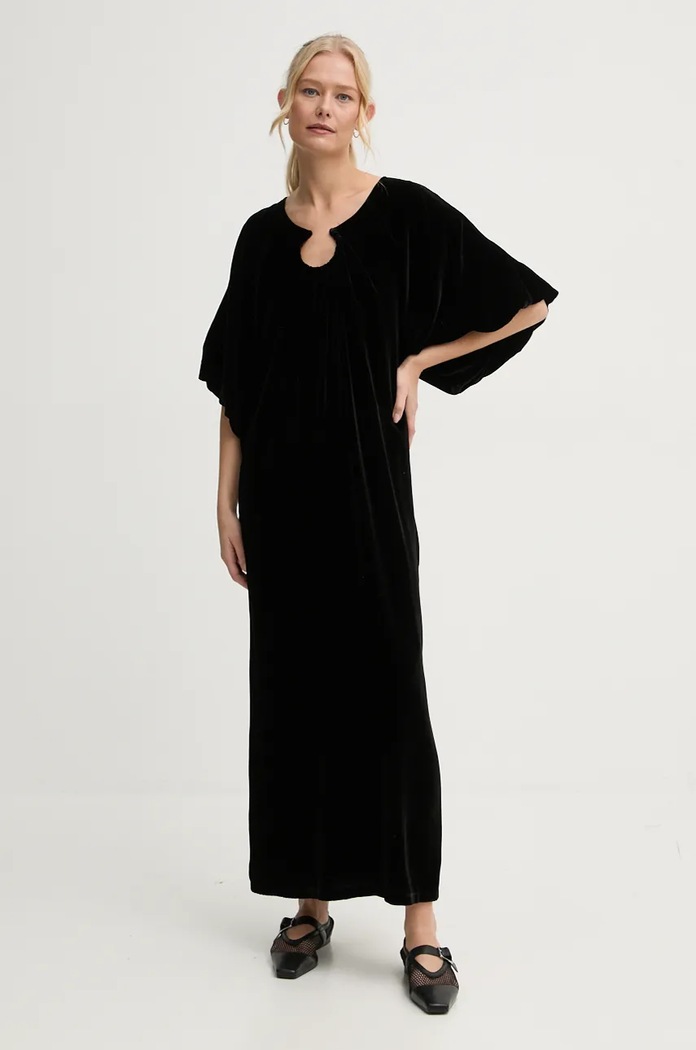 Šaty s prímesou hodvábu By Malene Birger ROSAE Q72634002 čierna AW24