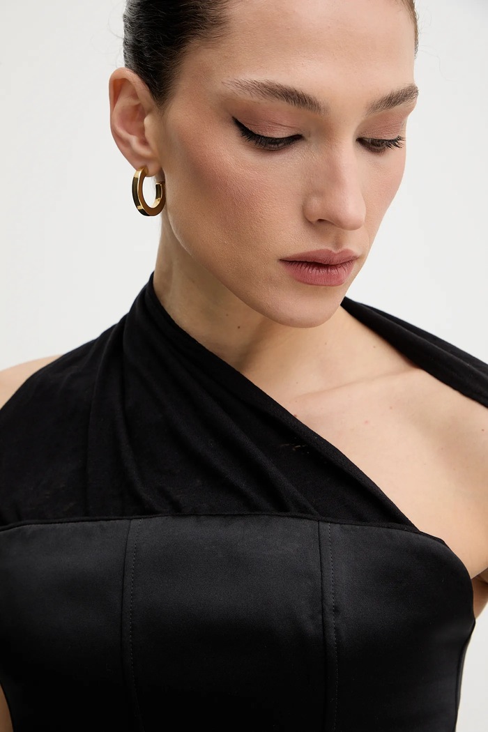 Vlnená blúzka PRESSIAT čierna PRE119FW24
