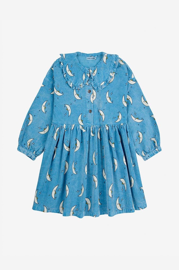 Dětské bavlněné šaty Bobo Choses Beneath The Moon 224AC111 modrá AW24