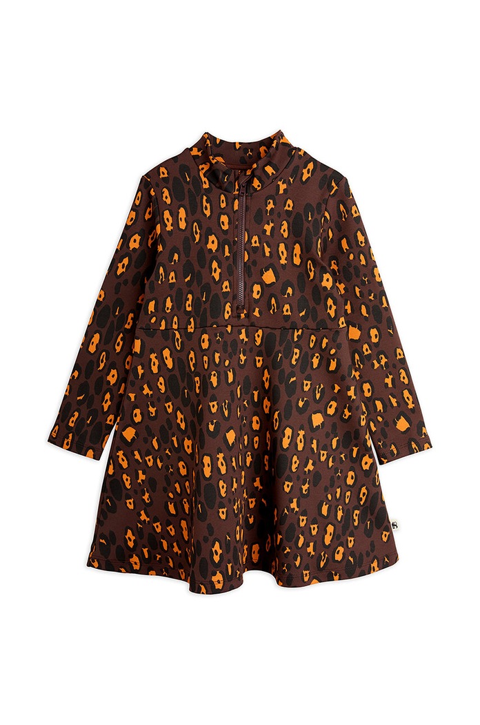 Mini Rodini Dívčí šaty Mini Rodini Leopard hnědá 2475010516