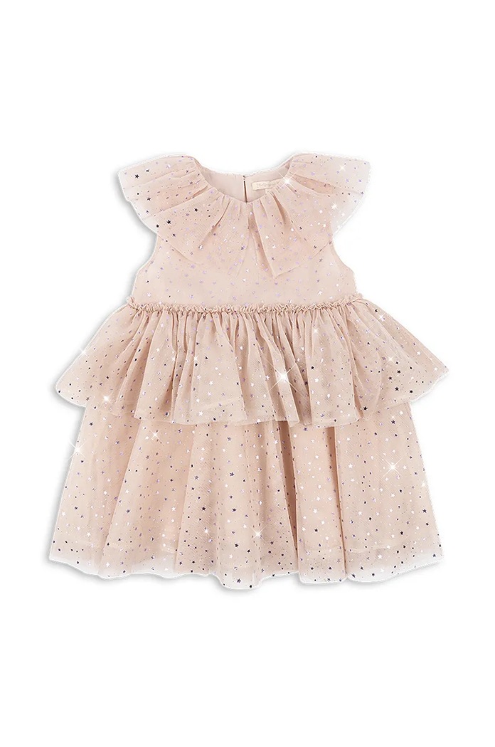 Dívčí šaty Konges Sløjd FAIRY DRESS mini béžová KS101513