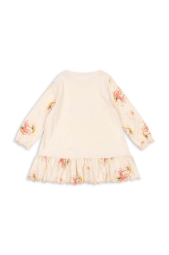 Konges Sløjd sukienka bawełniana dziecięca GIO DRESS GOTS KS101527 beżowy AW24