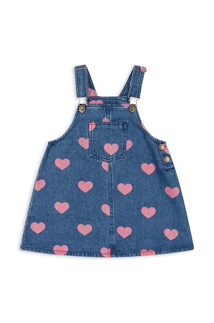 Dětské riflové šaty Konges Sløjd MAGOT OVERALL DRESS GOTS KS101588 modrá AW24