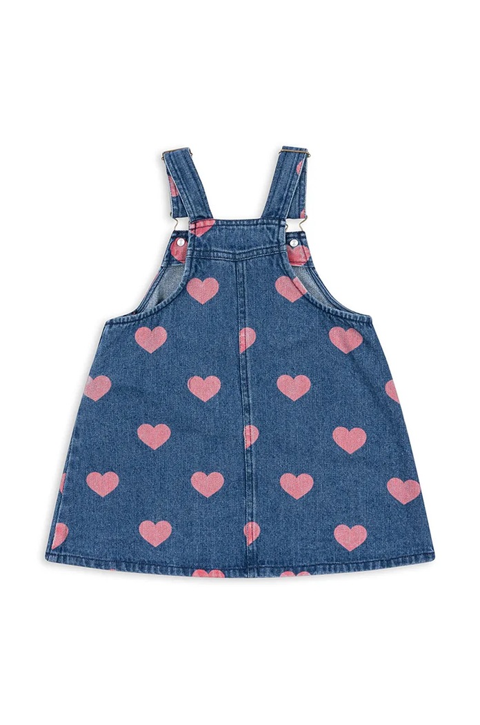 DÍVKA Dětské riflové šaty Konges Sløjd MAGOT OVERALL DRESS GOTS KS101588 modrá