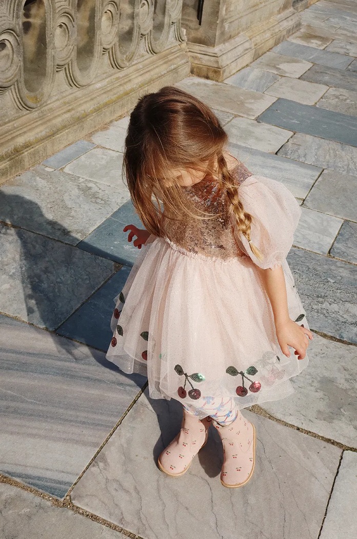 Παιδικό φόρεμα Konges Sløjd MEI DRESS στρογγυλό μπεζ KS101598
