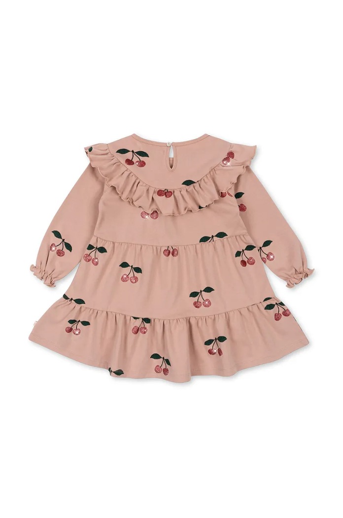 Konges Sløjd vestito di cotone bambina MALLI GLITTER DRESS GOTS KS101792 rosa AW24