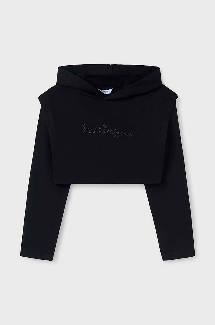 Παιδικό βαμβακερό φόρεμα Mayoral 7986.8G.Junior.9BYH μαύρο AW24