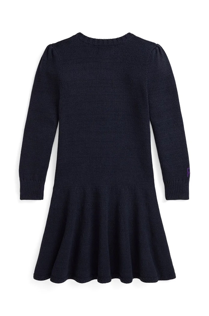 Момиче Детска памучна рокля Polo Ralph Lauren 312950801001 тъмносин