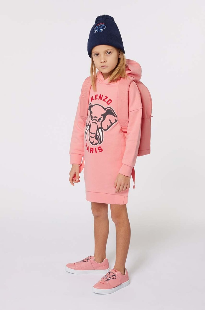 Kenzo Kids sukienka bawełniana dziecięca długi różowy K60660.114.138