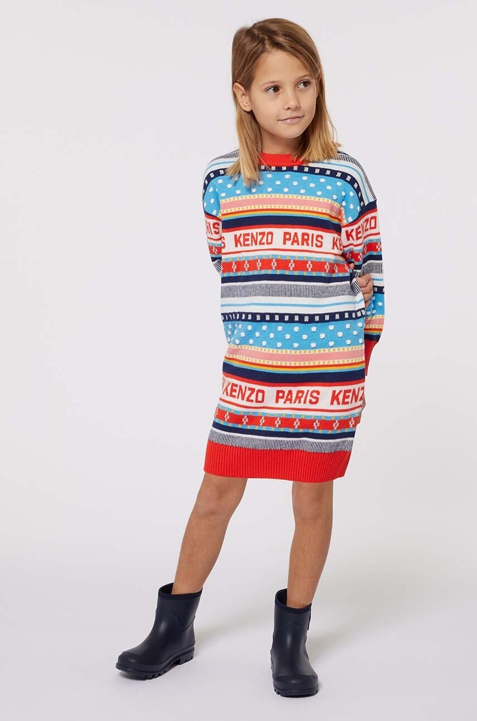 Детска рокля Kenzo Kids трикотаж многоцветен K60686.