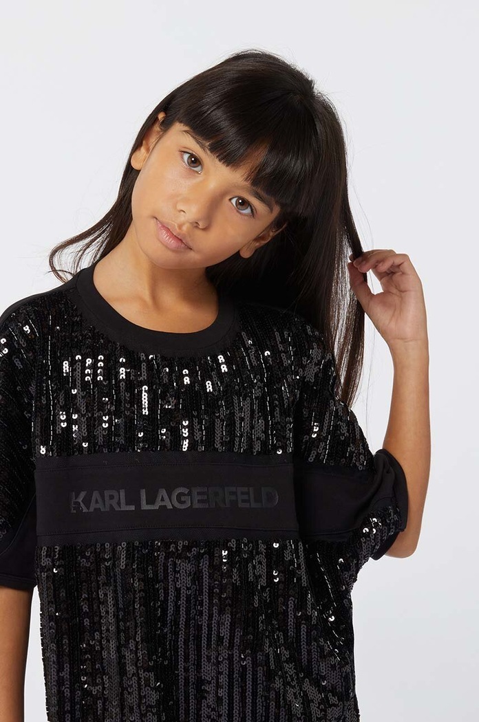 Παιδικό φόρεμα Karl Lagerfeld μαύρο Z30186.114.150