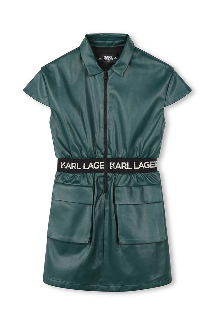 Dievčenské šaty Karl Lagerfeld Z30187.156.162 zelená AW24