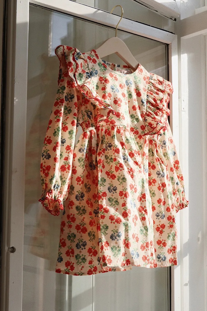 Konges Sløjd Dětské bavlněné šaty Konges Sløjd COEUR DRESS GOTS béžová KS101933