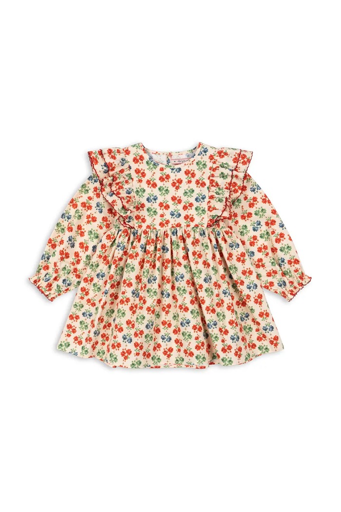 Konges Sløjd Dětské bavlněné šaty Konges Sløjd COEUR DRESS GOTS KS101933 béžová AW24