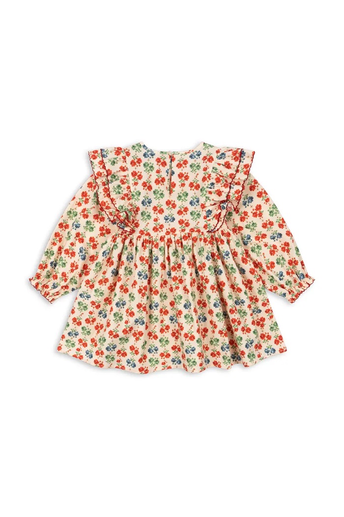 DÍVKA Konges Sløjd Dětské bavlněné šaty Konges Sløjd COEUR DRESS GOTS KS101933 béžová