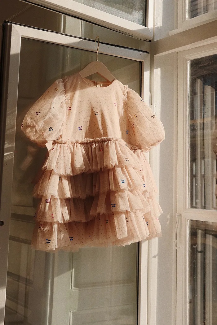 Dívčí šaty Konges Sløjd FAY DRESS GRS mini béžová KS101971