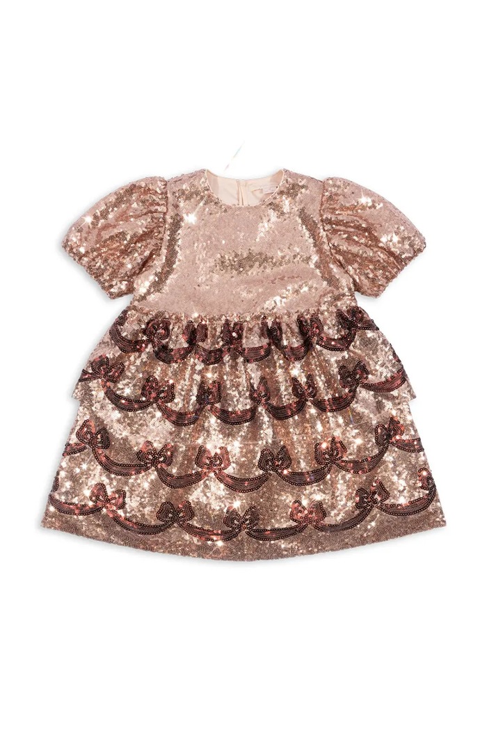 Konges Sløjd rochie fete STARLA BOW WOW DRESS KS102116 aur AW24
