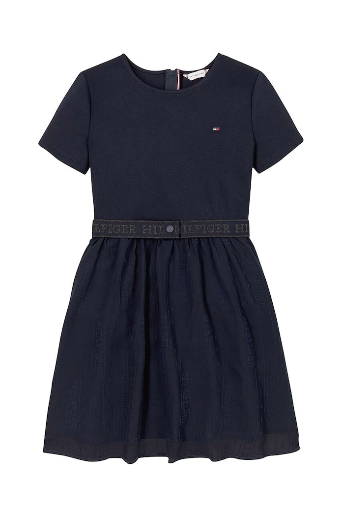 Dívčí šaty Tommy Hilfiger KG0KG08197.9BYH.104.122 námořnická modř AW24