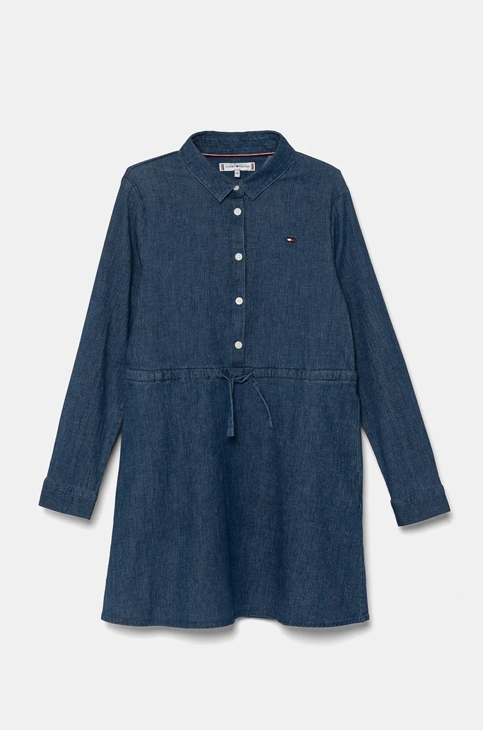 Детска дънкова рокля Tommy Hilfiger еластичен тъмносин KG0KG08501.9BYH.
